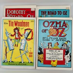 Wizard Of Oz Vintage Collectible 1970's Soft Cover Book Set L Frank Baum